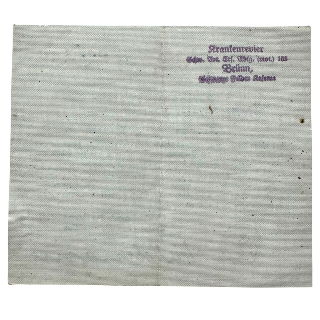 Original WWII German Sanitäter Personalausweis München - Brno