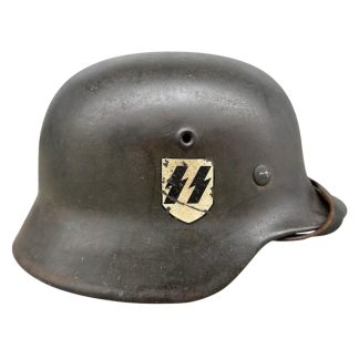 Original WWII German M40 helmet ET64 with fake SS decal