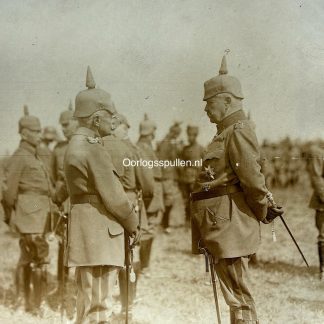 Original WW1 German Army photograph Paul von Hindenburg and Otto von Below inspection Western Front 15 x 11 cm for collectors of German militaria