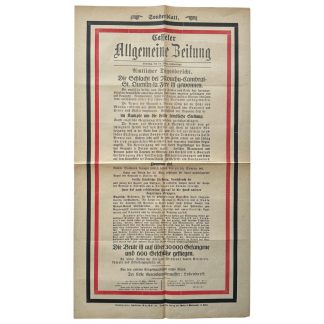 Original WW1 German propaganda poster issued as a 'Sonderblatt' by the 'Casseler Allgemeine Zeitung' on 24 March 1918