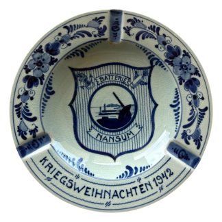 Original WWII Dutch porcelain ashtray Batterie Nansum in Groningen 1942