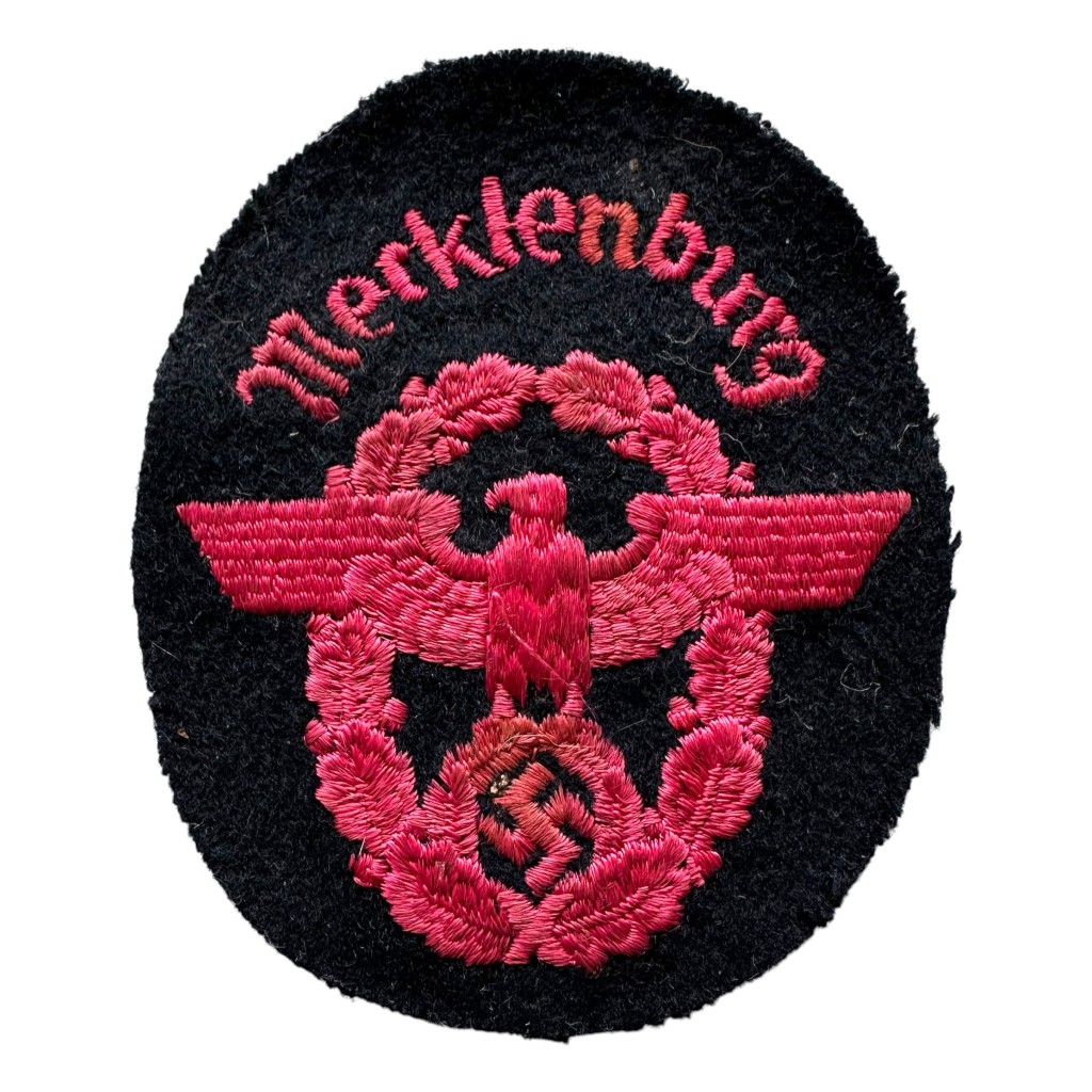 Original WWII German Feuerschutzpolizei sleeve insignia 'Mecklenburg'