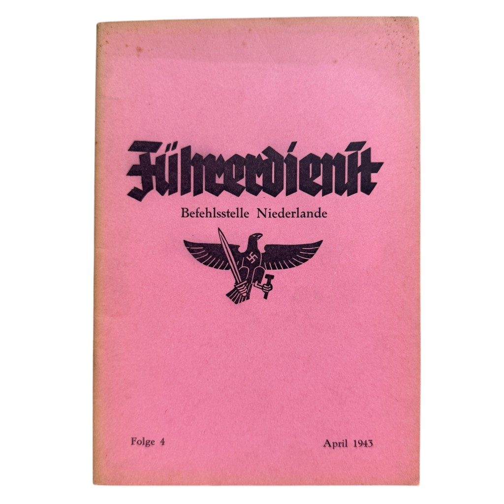 Original WWII German Hitlerjugend Führerdienst Befehlstelle Niederlande brochure Folge 4 - April 1943
