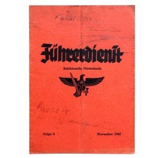 Original WWII German Hitlerjugend Führerdienst Befehlstelle Niederlande brochure Folge 6 - November 1942