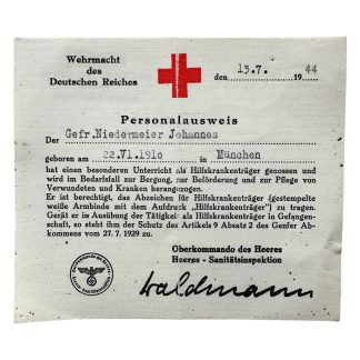 Original WWII German Sanitäter Personalausweis München - Brno