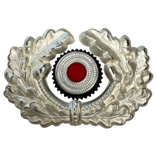 Original WWII German Wehrmacht metal visor cap insignia wreath and cockade
