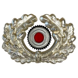 Original WWII German Wehrmacht metal visor cap insignia wreath and cockade