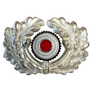 Original WWII German Wehrmacht metal visor cap insignia wreath and cockade