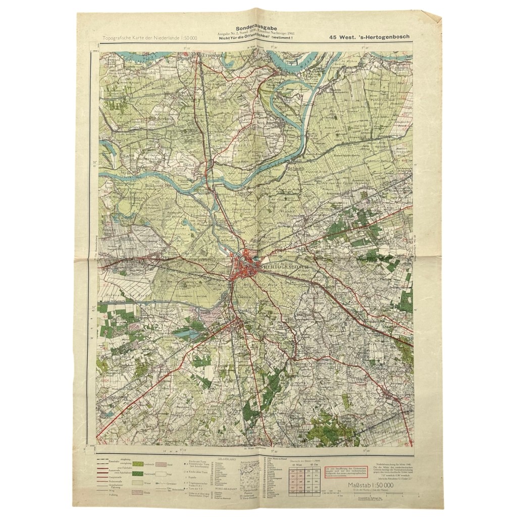 Duitse stafkaart s Hertogenbosch 1941 Sonderausgabe Wehrmacht topografische kaart Nederland Tweede Wereldoorlog Den Bosch