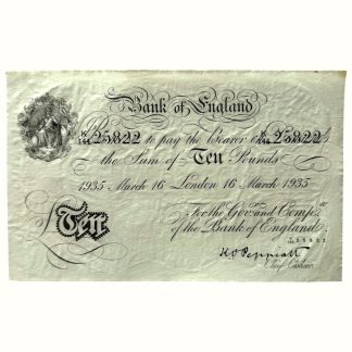 Original WWII Operation Bernhard forged 10 pound banknote from Sachsenhausen