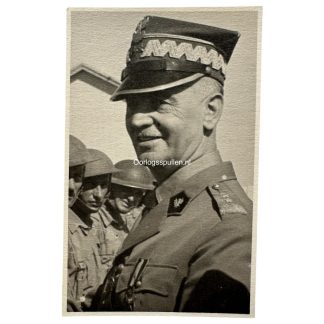 Original WWII Polish photo of General Władysław Sikorski, Commander-in-Chief of the Polish Armed Forces, inspecting Polish soldiers in Egypt, North Africa in 1941