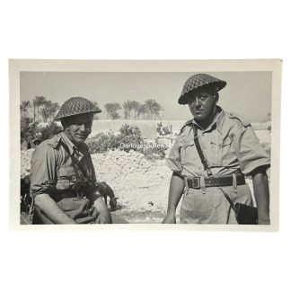 Original WWII Polish press photograph Polish soldiers Middle East British Mk II helmet camouflage net propaganda censor stamps 1941