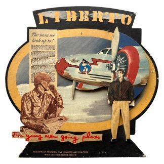 Original WWII USAAF cardboard promotional display for the American aircraft industry
