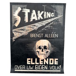 Original WWII Dutch railroad strike 'Spoorwegstaking' poster