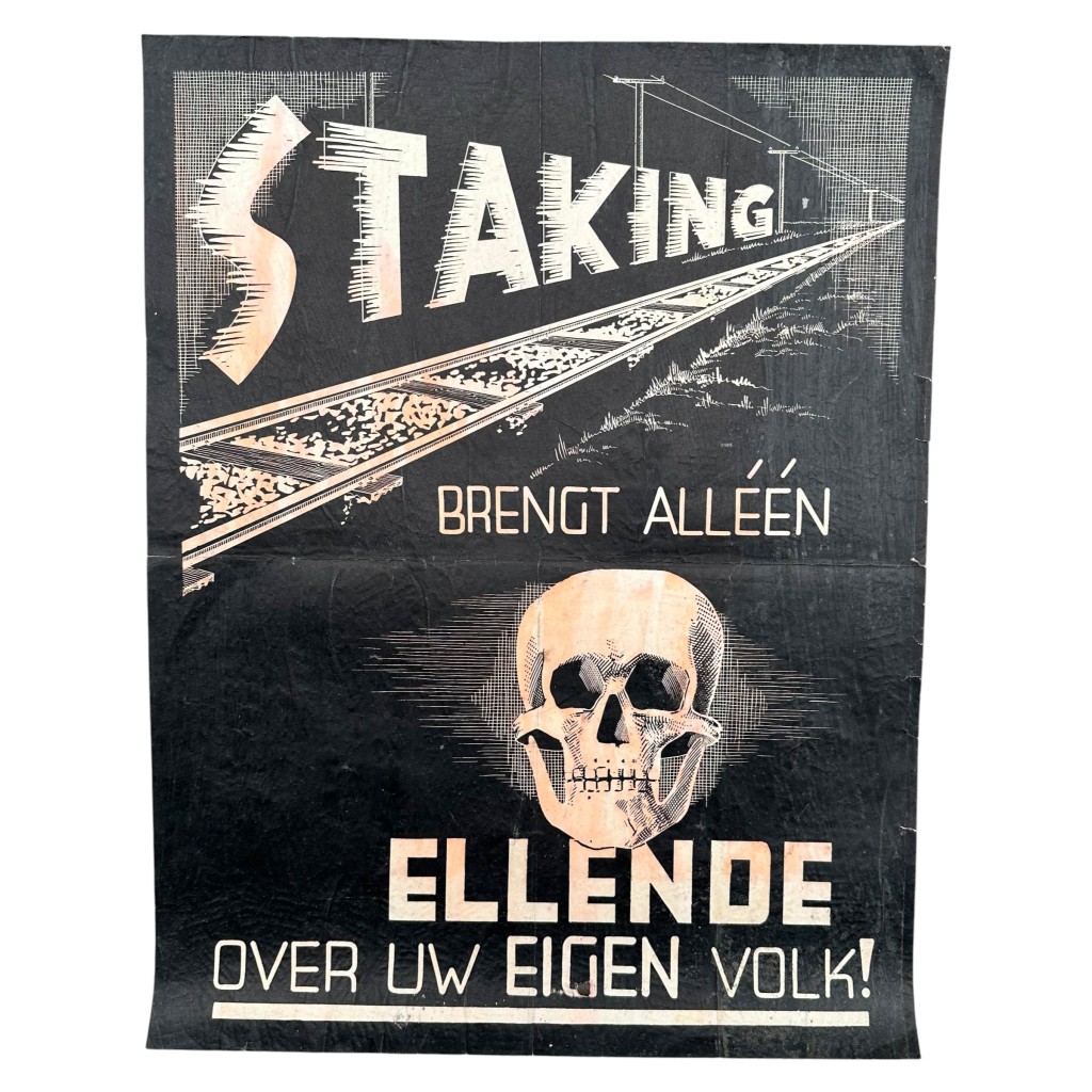 Original WWII Dutch railroad strike 'Spoorwegstaking' poster