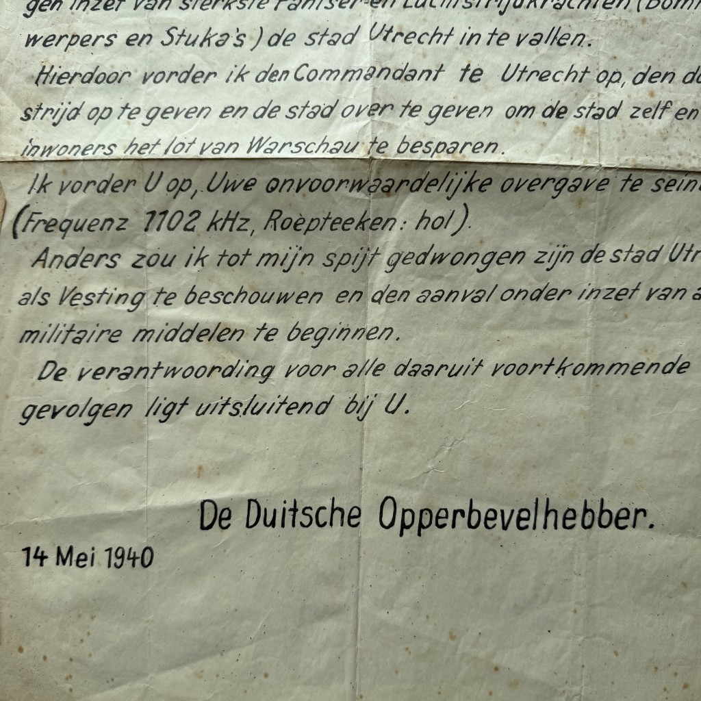 Original WWII German propaganda flyer Utrecht 14 May 1940 invasion of the Netherlands