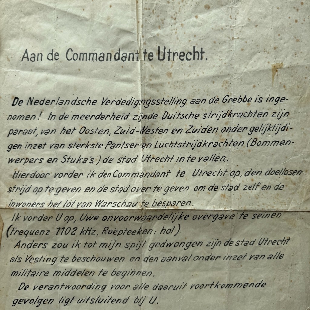 Original WWII German propaganda flyer Utrecht 14 May 1940 invasion of the Netherlands