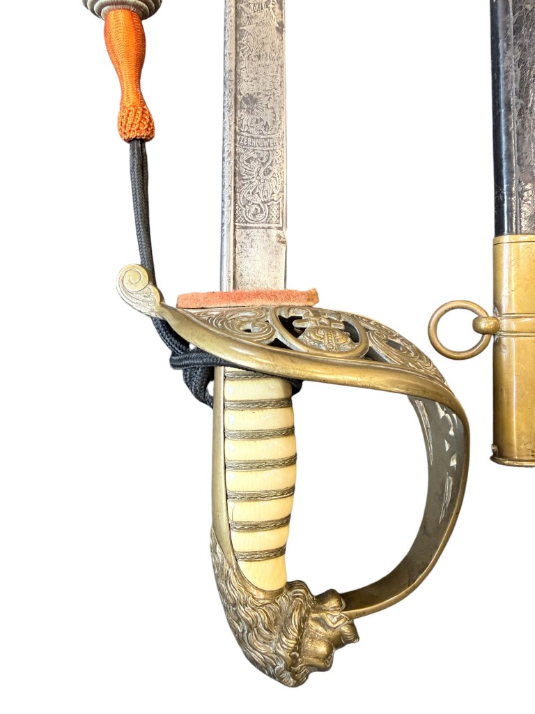 Original 1900 Dutch Navy Officer's Sword Model 1882 with knot - Image 9