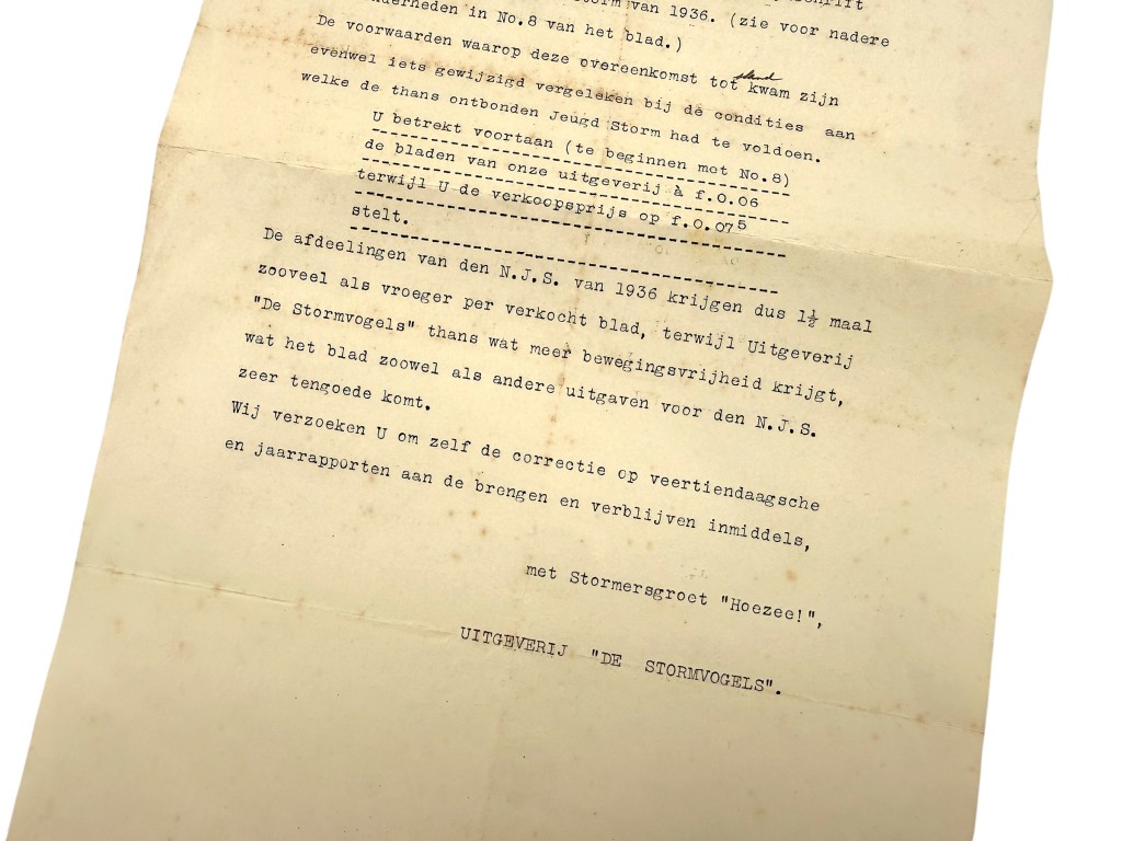 Original 1936 Dutch Nationale Jeugdstorm document Utrecht - Image 3