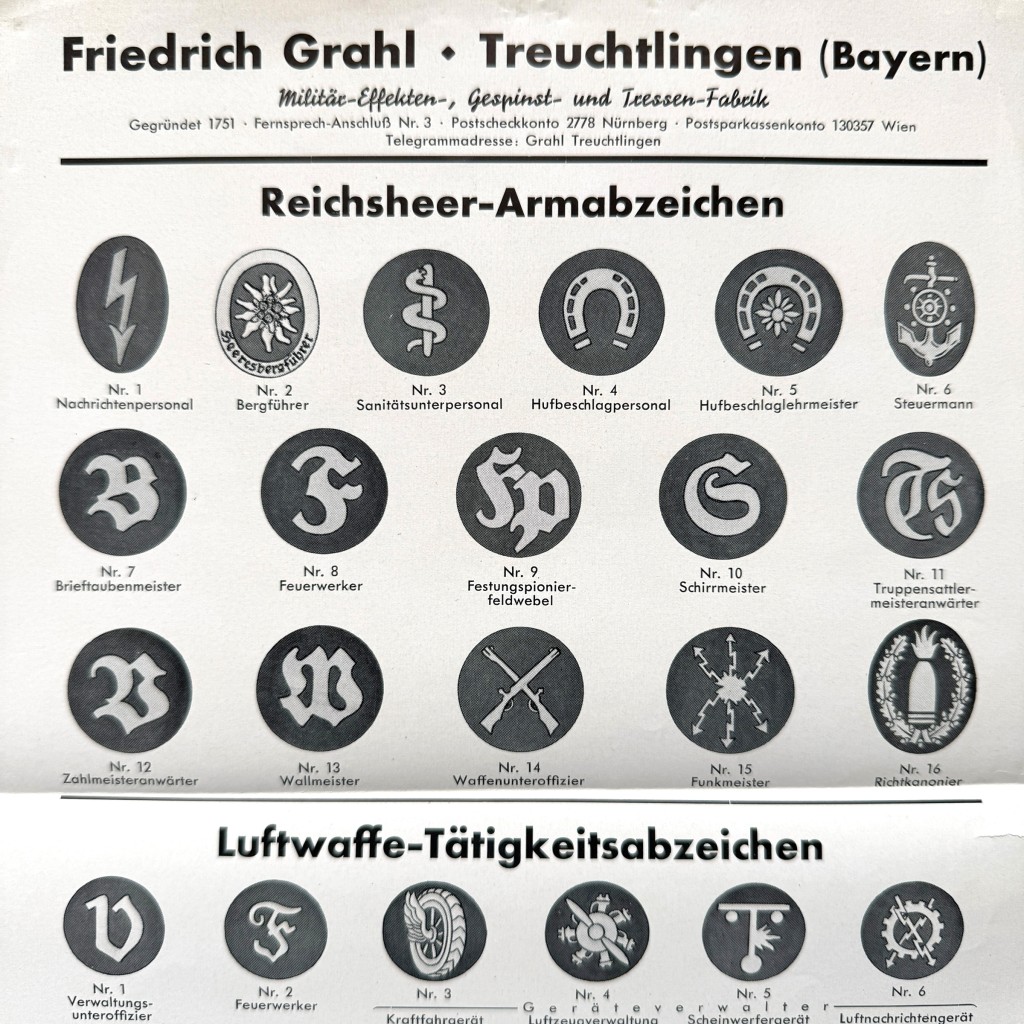 Reichsheer-Armabzeichen en Luftwaffe-Tätigkeitsabzeichen