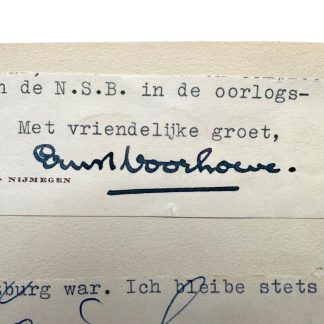 Original WWII Dutch NSB autograph of Ernst Voorhoeve