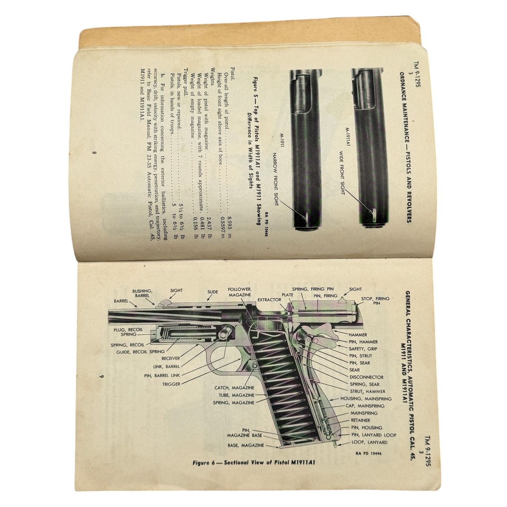 Original WWII US Army Technical Manual TM 9-1295 'Pistols and Revolvers' - Image 6