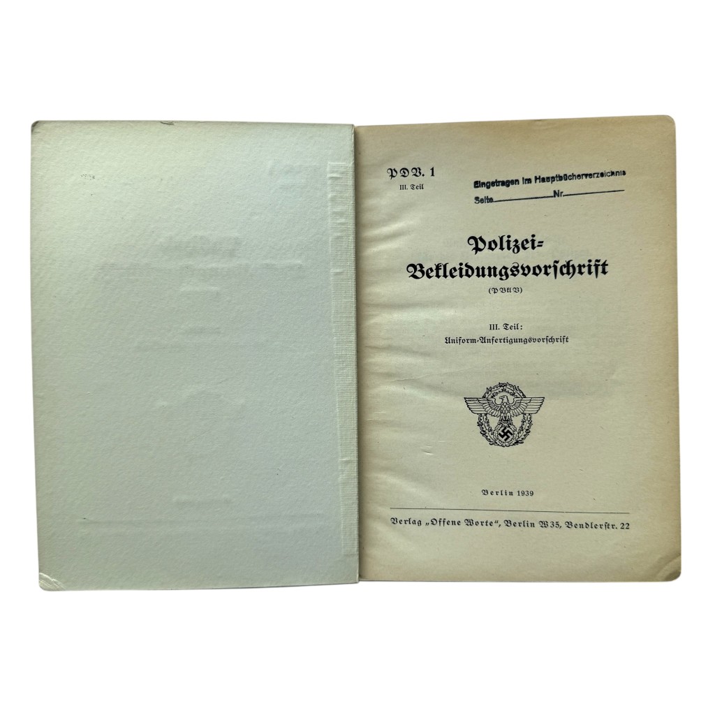 Original WWII German Polizei-Bekleidungsvorschrift from 1939 - Image 3