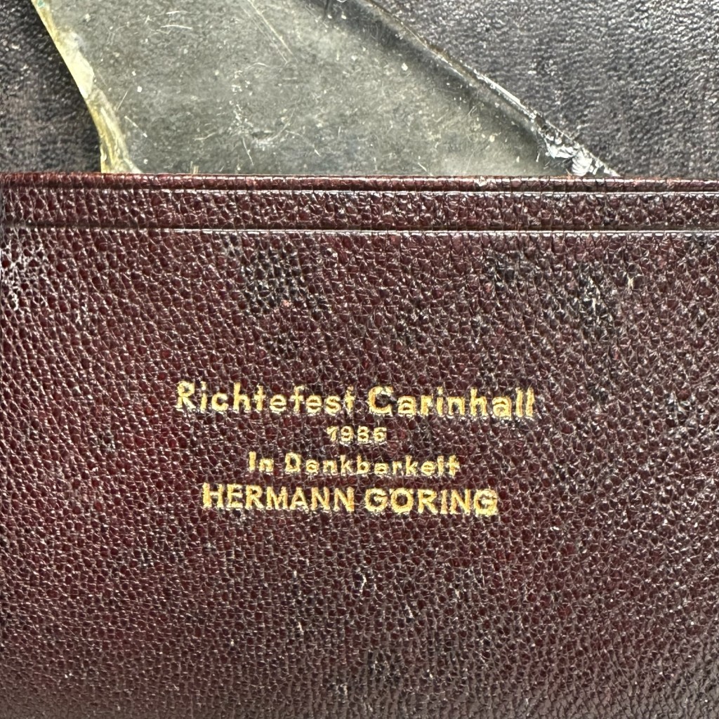 Original 1936 German Hermann Göring Richtefest Carinhall memo holder