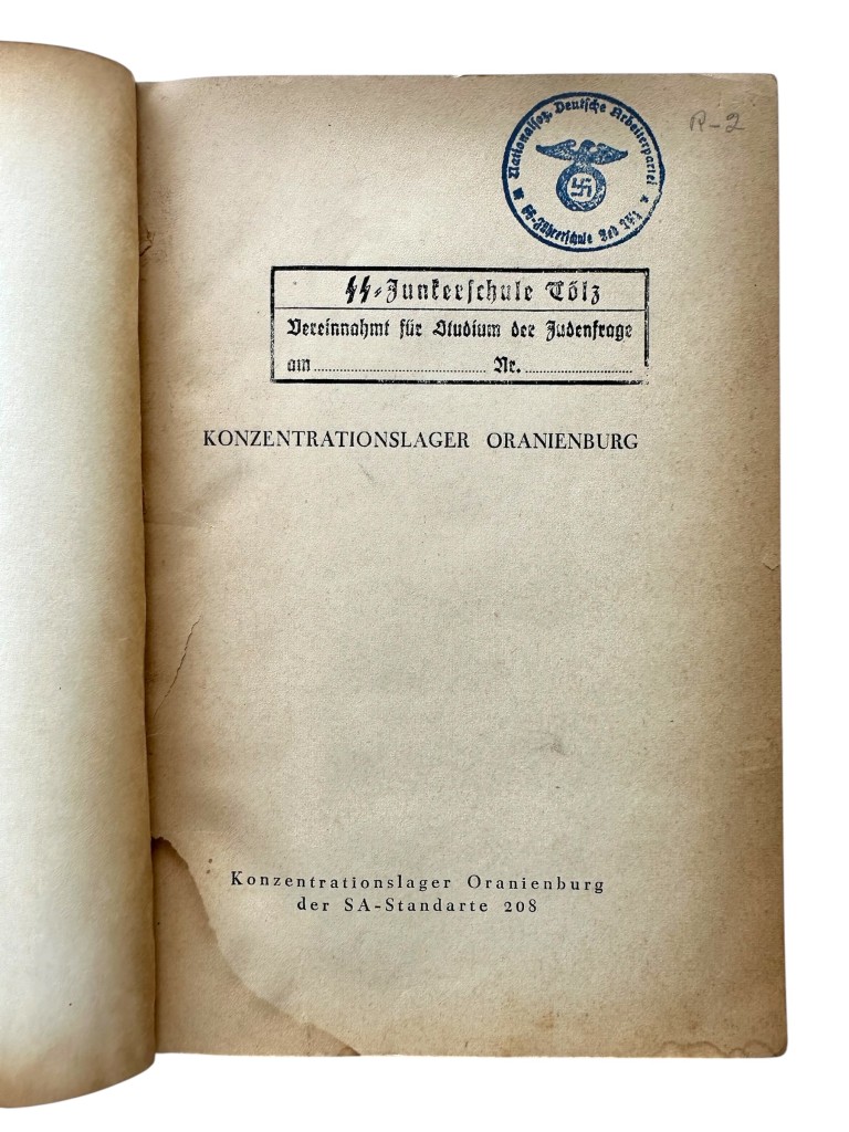 Original German book 'Konzentrationslager Oranienburg' from 1934, written by SA-Sturmbannführer Schäfer from the SS-Junkerschule Tölz - Image 3