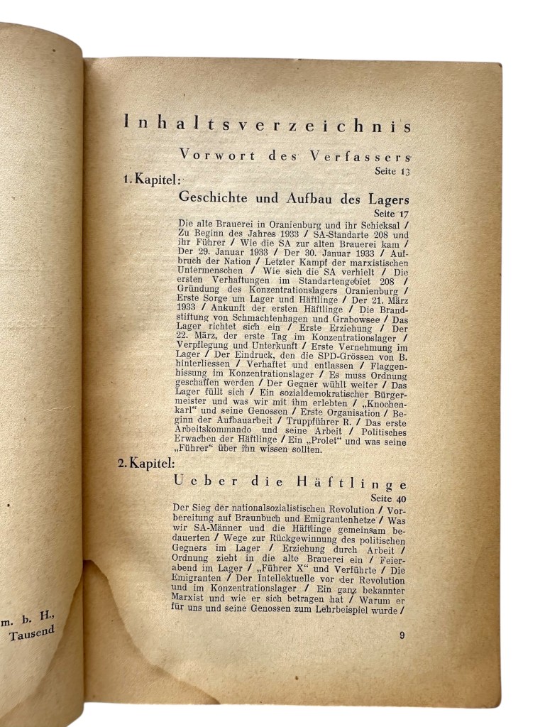 Original German book 'Konzentrationslager Oranienburg' from 1934, written by SA-Sturmbannführer Schäfer from the SS-Junkerschule Tölz - Image 8