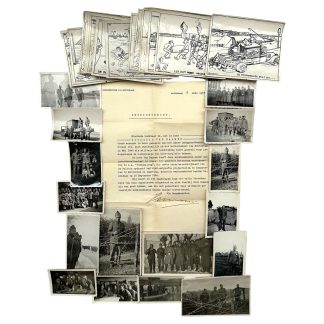Original 1940 Dutch army 'Opbouwdienst' Rotterdamsche Bommenploeg photo set