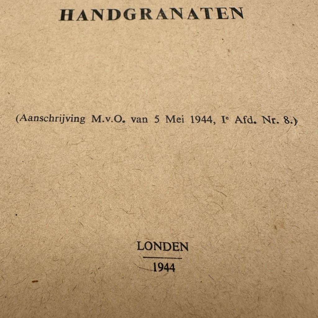 Original WWII Dutch Army Manual (London 1944) on Hand grenades - Image 2