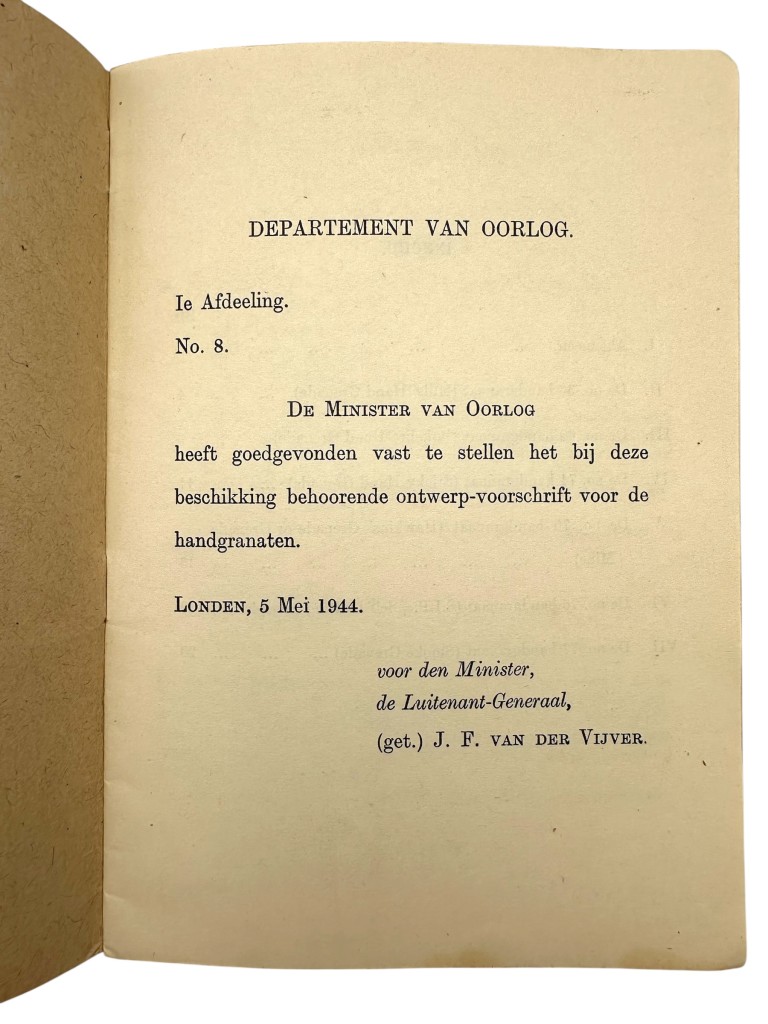 Original WWII Dutch Army Manual (London 1944) on Hand grenades - Image 3