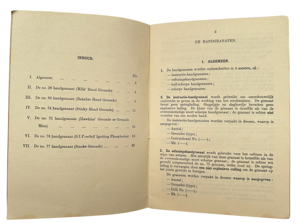 Original WWII Dutch Army Manual (London 1944) on Hand grenades - Image 4