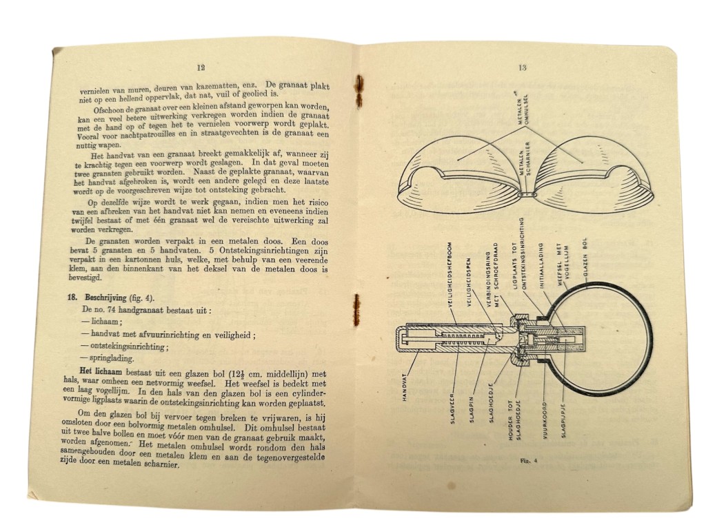 Original WWII Dutch Army Manual (London 1944) on Hand grenades - Image 6