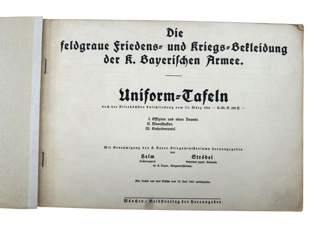 Original WW1 German Army brochure 'Die feldgraue Friedens- und Kriegs-Bekleidung der K. Bayerischen Armee' - Image 3