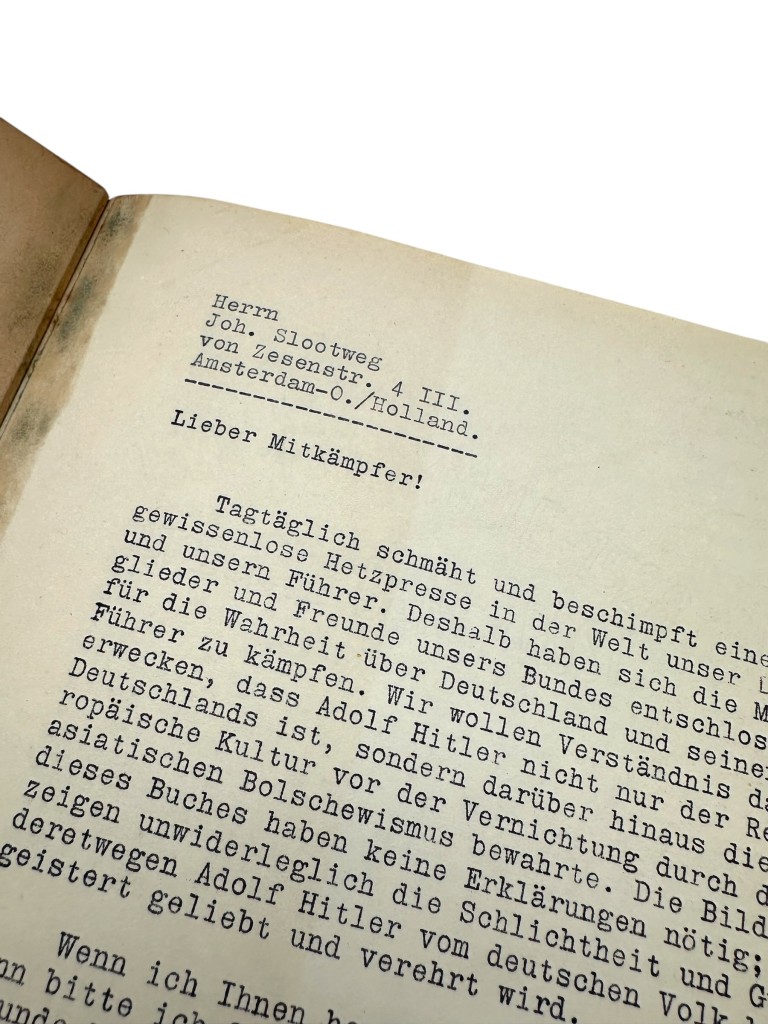 Original 1937 German book 'Hitler Abseits vom Alltag', published by Verlag und Vertriebs-Gesellschaft Berlin send to Amsterdam - Image 5