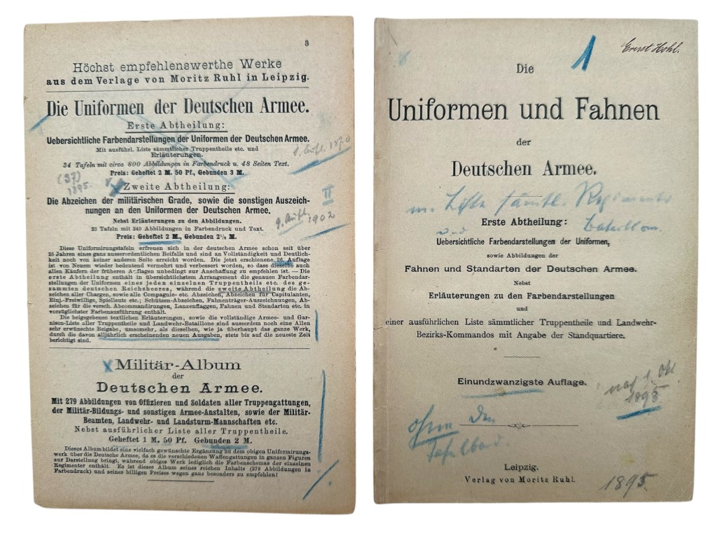 Original 1895 German Imperial uniform atlas 'Die Deutsche Armee' - Image 3