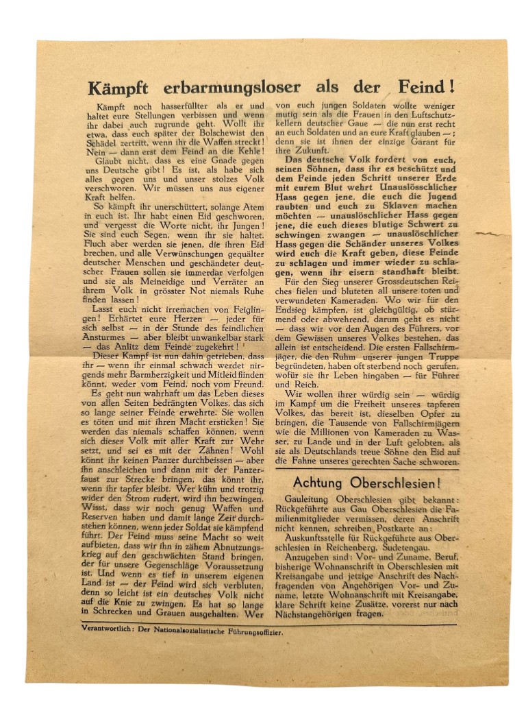 Original WWII German Fallschirmjäger propaganda flyer - Image 3
