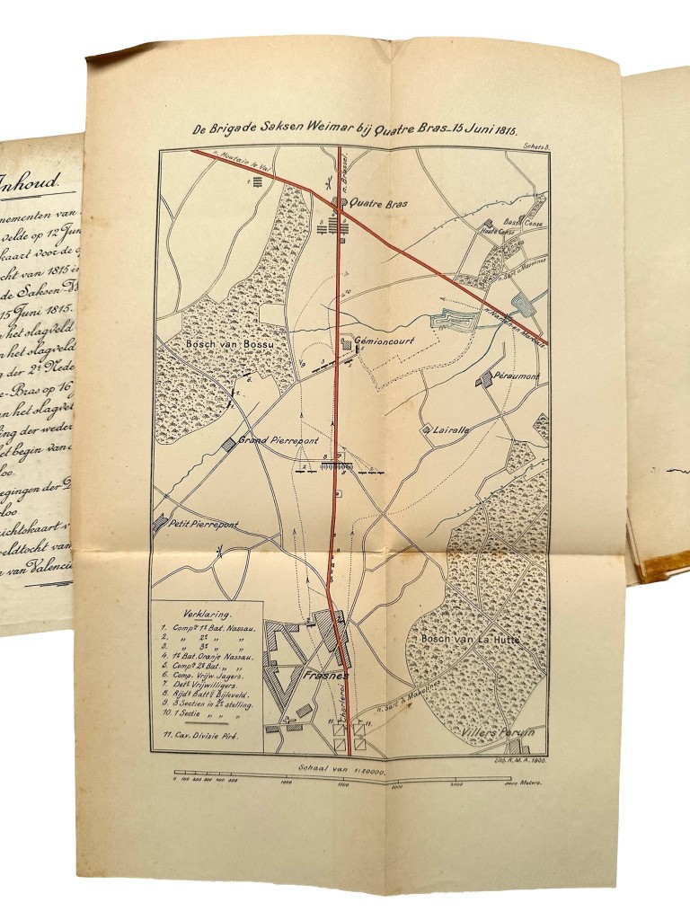 Original 1900 Dutch Militaire Academie atlas 'De Vorming van het Nederlandsche Leger na de Omwenteling van 1813 en het aandeel van dat leger aan den Veldtocht van 1815' by W.E.A. Wüppermann - Image 7