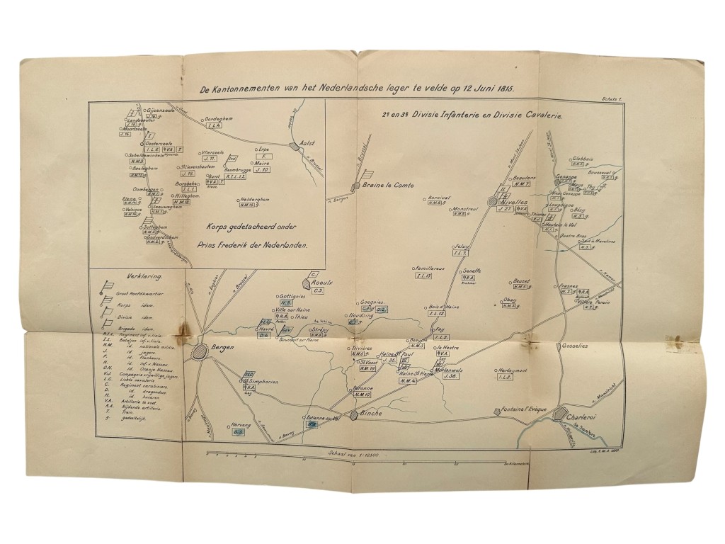 Original 1900 Dutch Militaire Academie atlas 'De Vorming van het Nederlandsche Leger na de Omwenteling van 1813 en het aandeel van dat leger aan den Veldtocht van 1815' by W.E.A. Wüppermann - Image 4