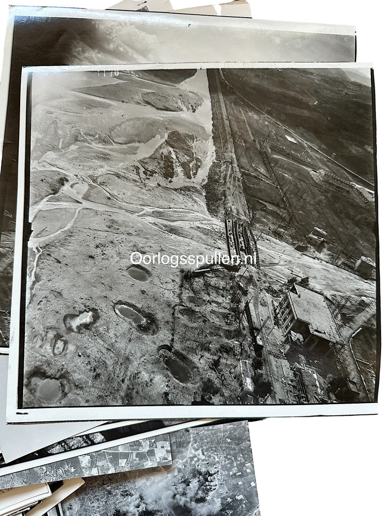 Original WWII collection of Allied aerial reconnaissance photographs featuring bombing missions, reconnaissance flights and target analysis over Italy - Image 6