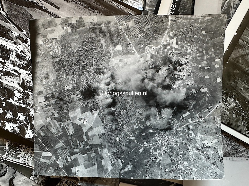 Original WWII collection of Allied aerial reconnaissance photographs featuring bombing missions, reconnaissance flights and target analysis over Italy - Image 5