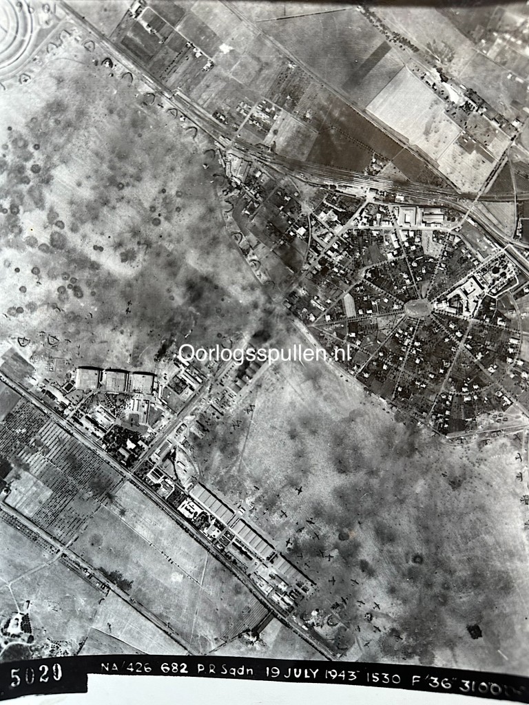 Original WWII collection of Allied aerial reconnaissance photographs featuring bombing missions, reconnaissance flights and target analysis over Italy - Image 7