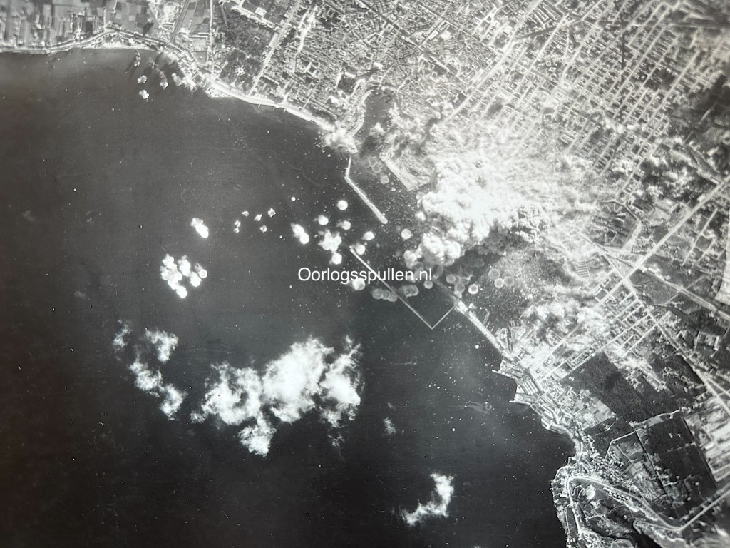 Original WWII collection of Allied aerial reconnaissance photographs featuring bombing missions, reconnaissance flights and target analysis over Italy - Image 11