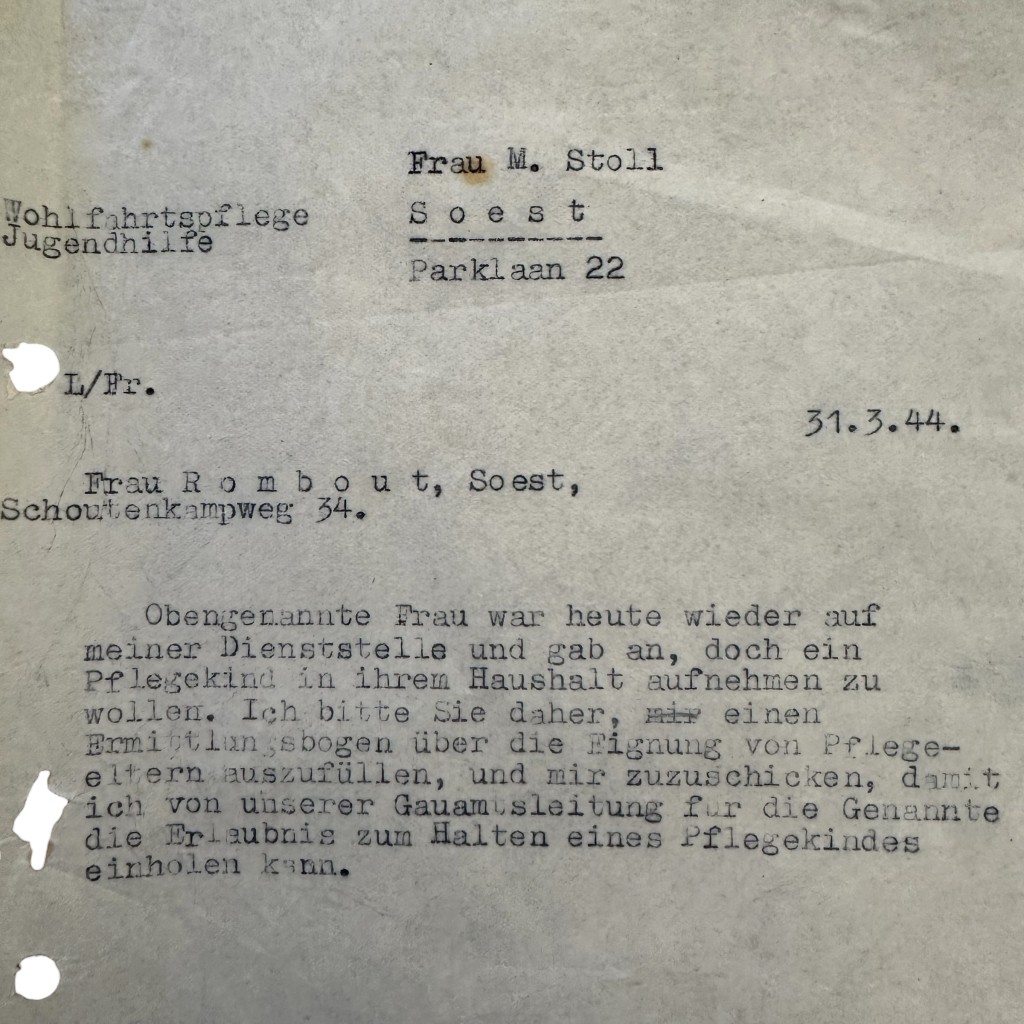 Original WWII German document Soest in the Netherlands 1944 - Image 2