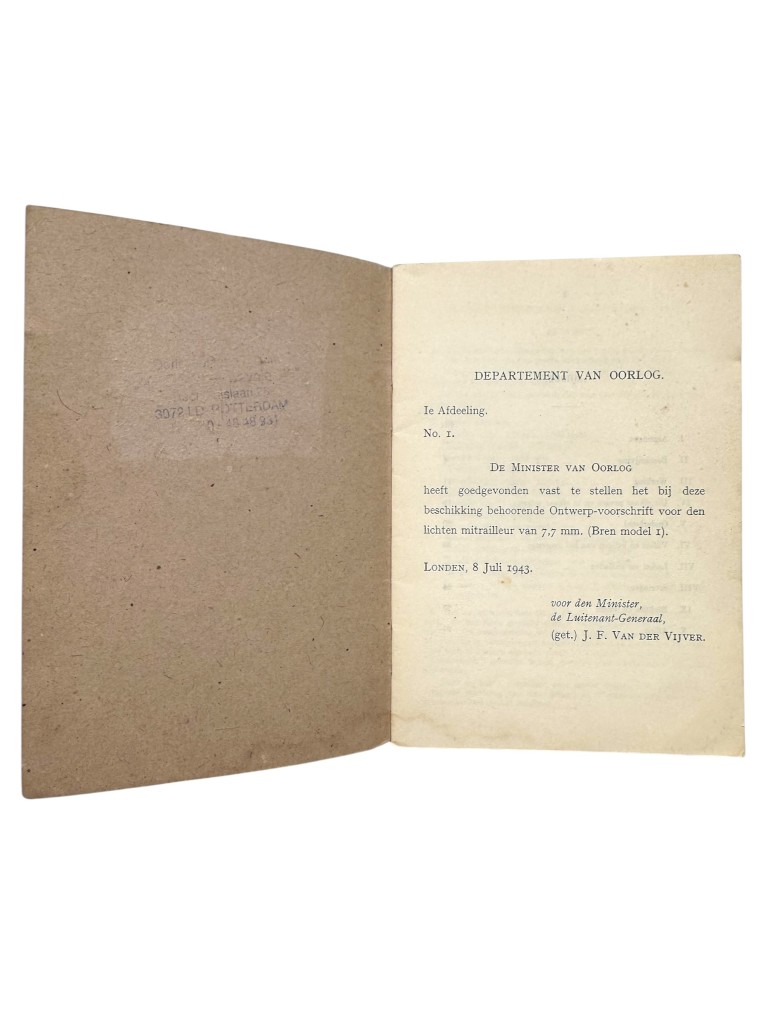 Original WWII Dutch army (London 1943) manual Bren model I - Image 3