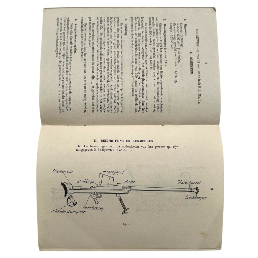Original WWII Dutch army (London 1943) manual Geweer tp. van 14 mm - Image 4