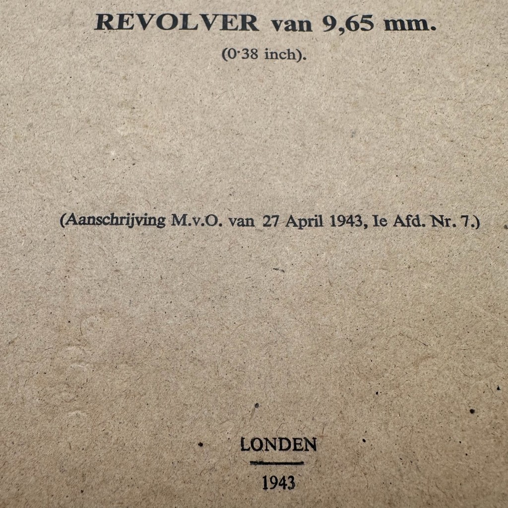 Original WWII Dutch army (London 1943) manual Revolver van 9,65 mm - Image 2
