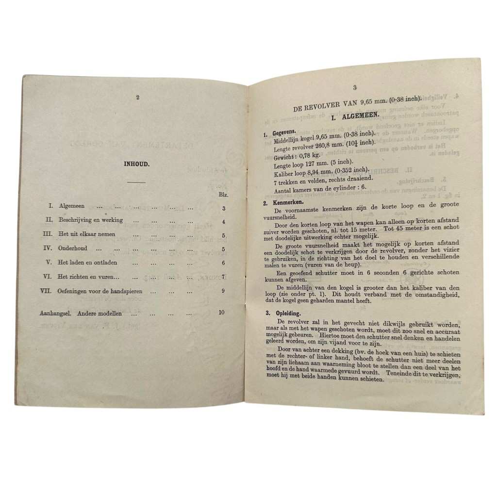 Original WWII Dutch army (London 1943) manual Revolver van 9,65 mm - Image 4
